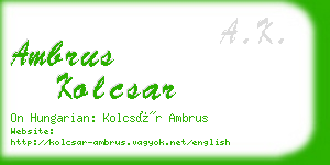 ambrus kolcsar business card